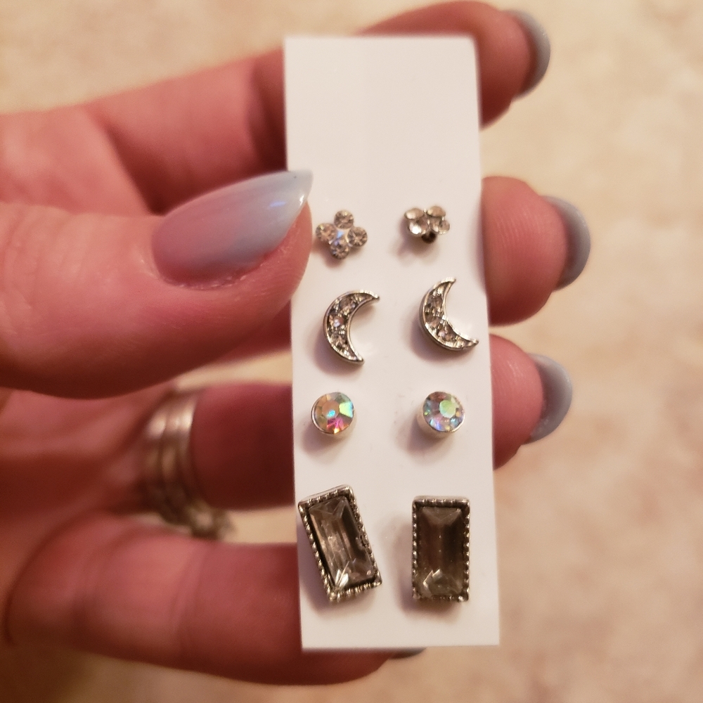 Silver Crystal Earrings